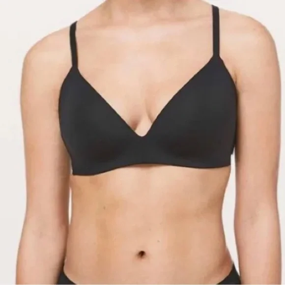 Lululemon Take Shape Bra in Black Padded Push Up Wireless Wire Free Bralette 32C - Picture 2 of 15
